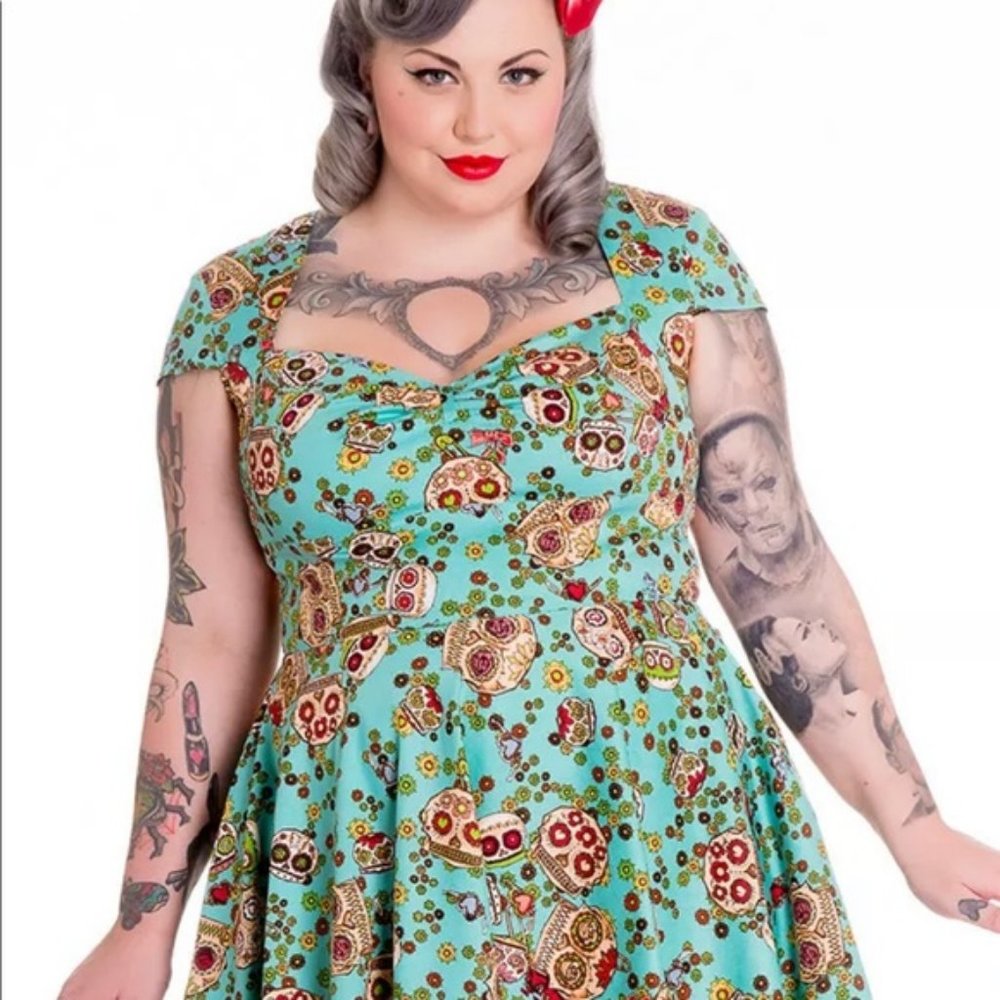 Hell Bunny Sasha Sugar Skull Sugar Skull Dress 4x